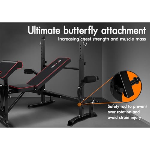 BLACK LORD Weight Bench 14in1 Home Gym Fitness Abdominal Strength Training MutiStation Adjustable Bench Military Press Workouts Equipment Black 360 kg Capacity
