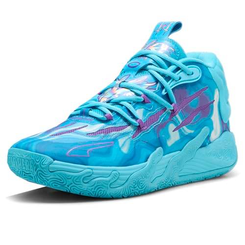 PUMA Mens Mb03 Buzz City Lace Up Basketball Sneakers Shoes Blue Purple - The Victory Sport Store