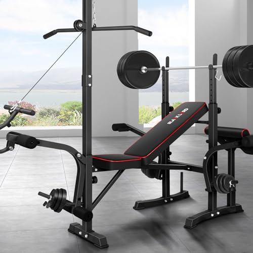 BLACK LORD Weight Bench 14in1 Home Gym Fitness Abdominal Strength Training MutiStation Adjustable Bench Military Press Workouts Equipment Black 360 kg Capacity