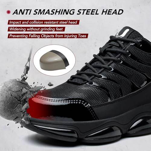 Top G Steel Toe Shoes for Women Men Lightweight Indestructible Steel Toe Sneakers Comfortable Puncture Proof SlipResistant Safety Shoes - The Victory Sport Store