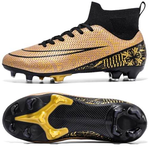VBOUTV Soccer Cleats for Mens Professional HighTop Breathable Athletic Football Boots Turf Soccer Shoes Outdoor Indoor Futsal Football Training Sneakers - The Victory Sport Store