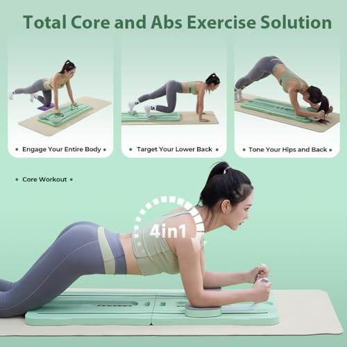 MultiFunctional Exercise BoardHome Pilates ReformerWorkout Equipment for Abdominal Core Strength Training Exercise Board for Home Gym FitnessFoldable Lightweight and Efficient - The Victory Sport Store
