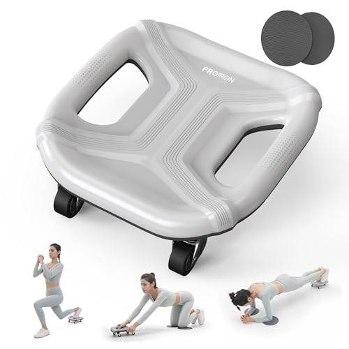 PROIRON Ab Roller Abdominal Slider FourWheel Ab Wheel Gliding Discs for Core Workouts Home Gym Equipment Abdominal Roller Sliders Swivel Wheel for Full Body with 2 Kneel Mat - The Victory Sport Store